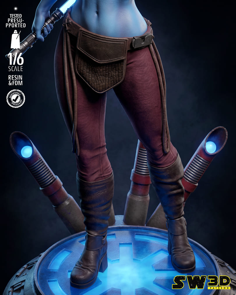 Aayla Secura Sculpture and Bust Model Pack (2 Models) - Image 7