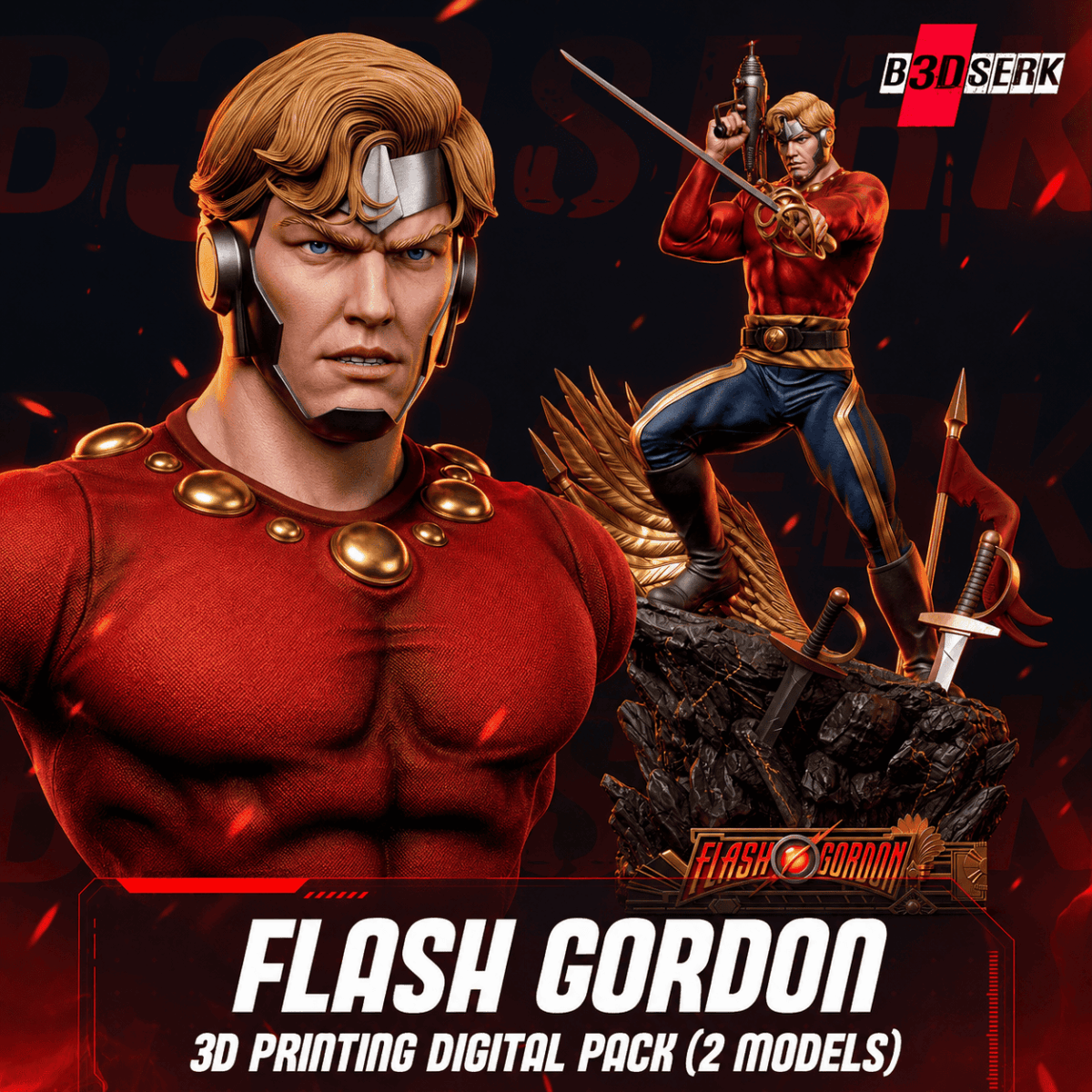 Flash Gordon Sculpture and Bust Model Pack (2 Models)