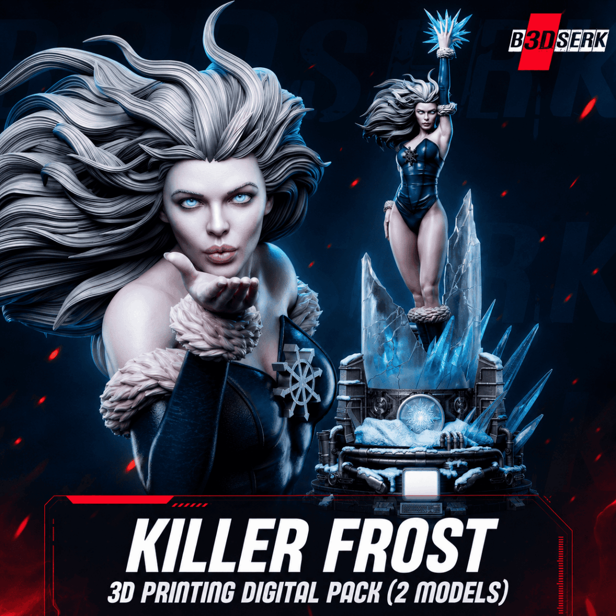 Killer Frost Sculpture and Bust Model Pack (2 Models)