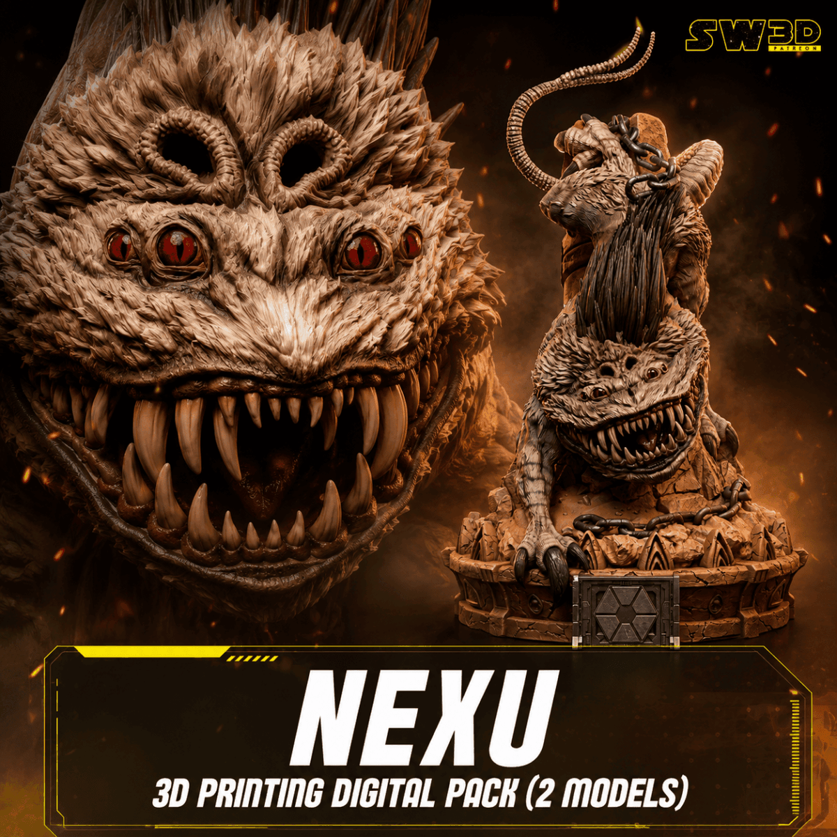 Nexu Sculpture and Wall Model Pack (2 Models)