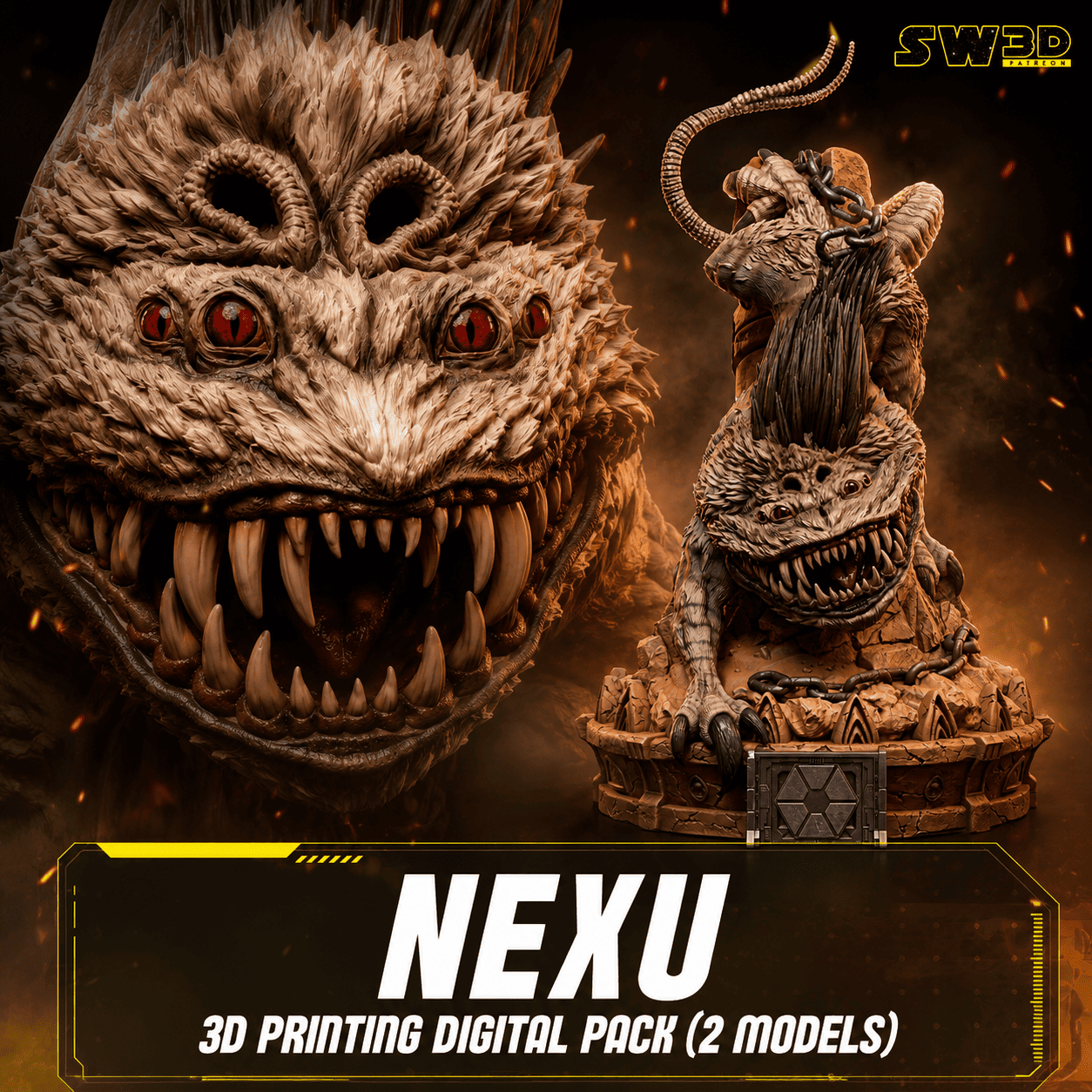 Nexu Sculpture and Wall Model Pack (2 Models)
