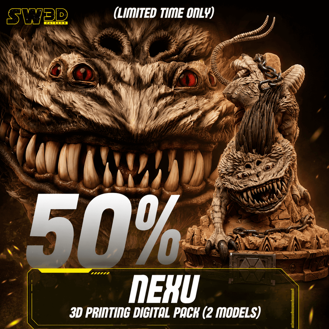 Nexu Sculpture and Wall Model Pack (2 Models) - Image 10