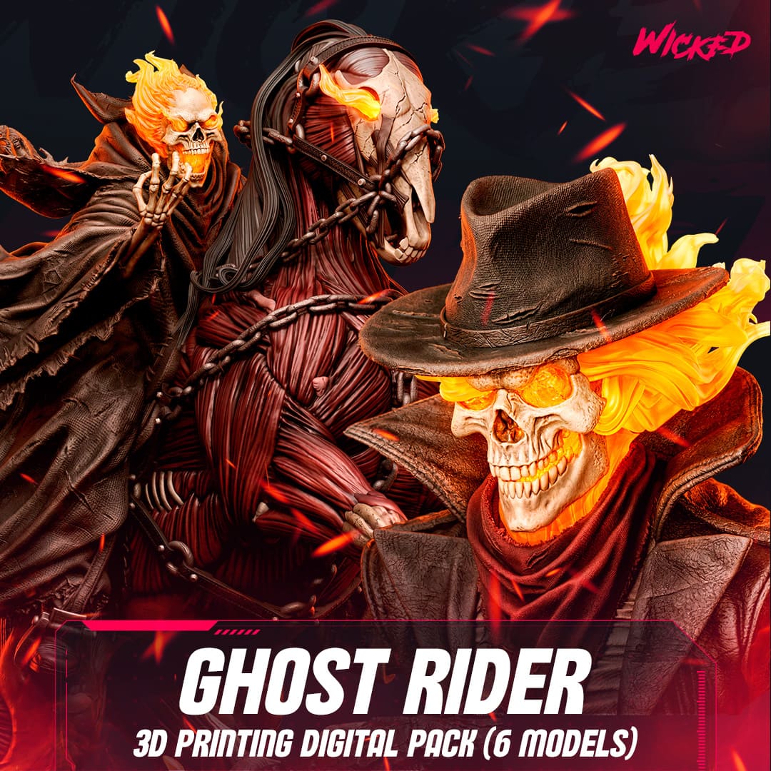 Ghost Rider Tails of Tears Sculptures and Busts Model Pack (6 Models)