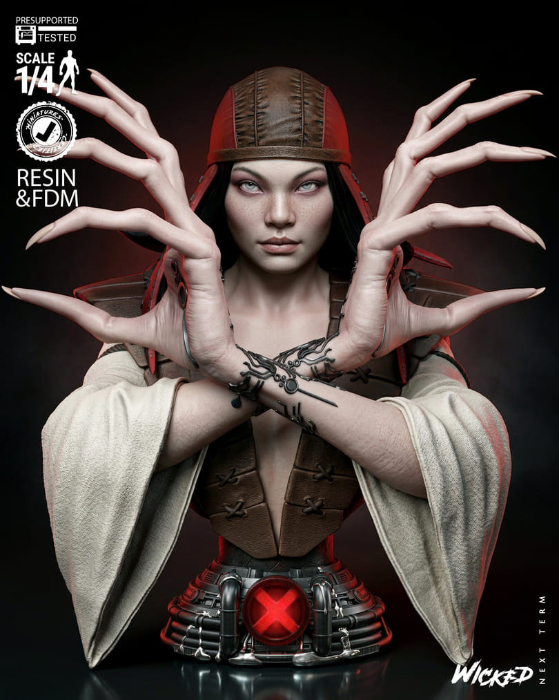 Lady Deathstrike Sculptures and Busts Model Pack (2 Models) - Image 11