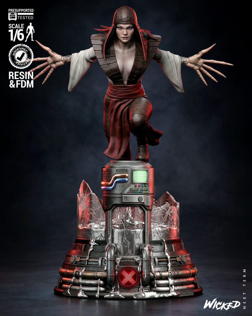 Lady Deathstrike Sculptures and Busts Model Pack (2 Models) - Image 4