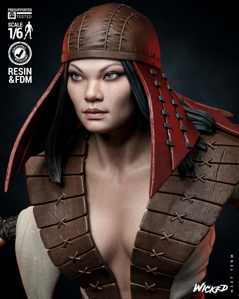 Lady Deathstrike Sculptures and Busts Model Pack (2 Models) - Image 7