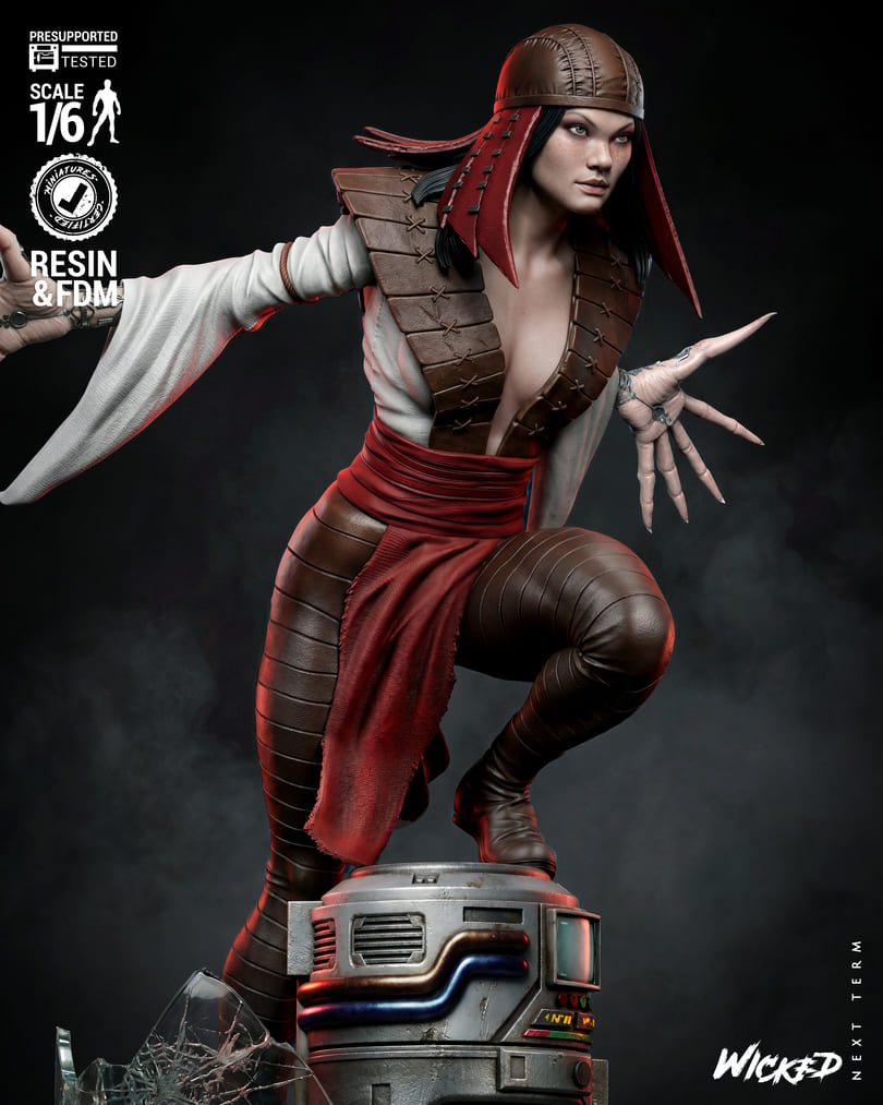 Lady Deathstrike Sculptures and Busts Model Pack (2 Models) - Image 8