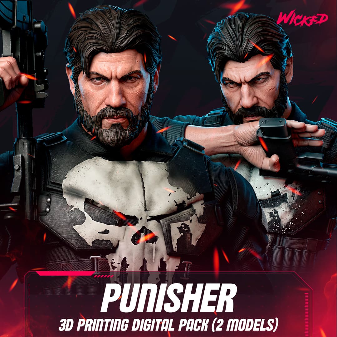 Punisher Sculptures and Busts Model Pack (2 Models)