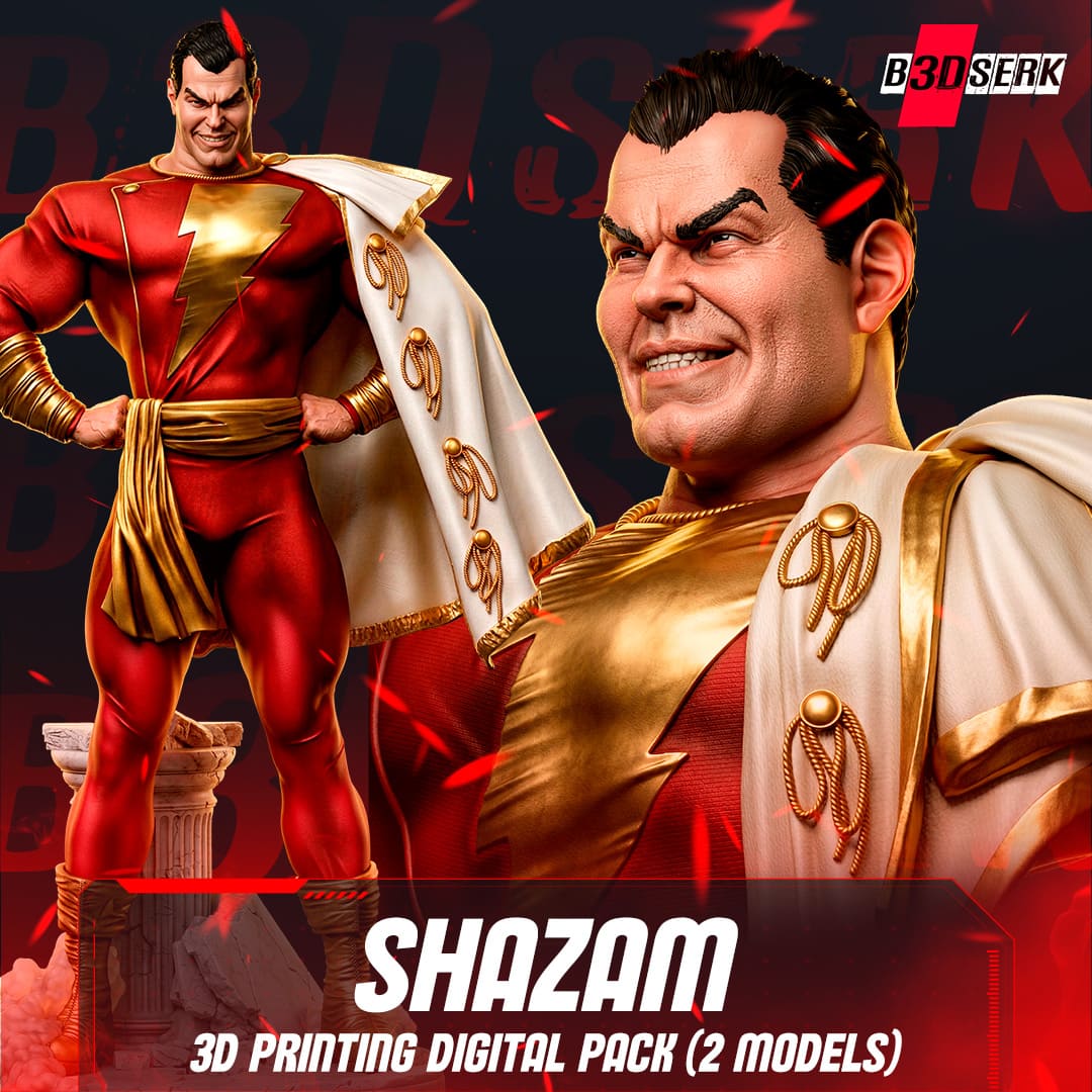 Shazam Sculpture and Bust Model Pack (2 Models)