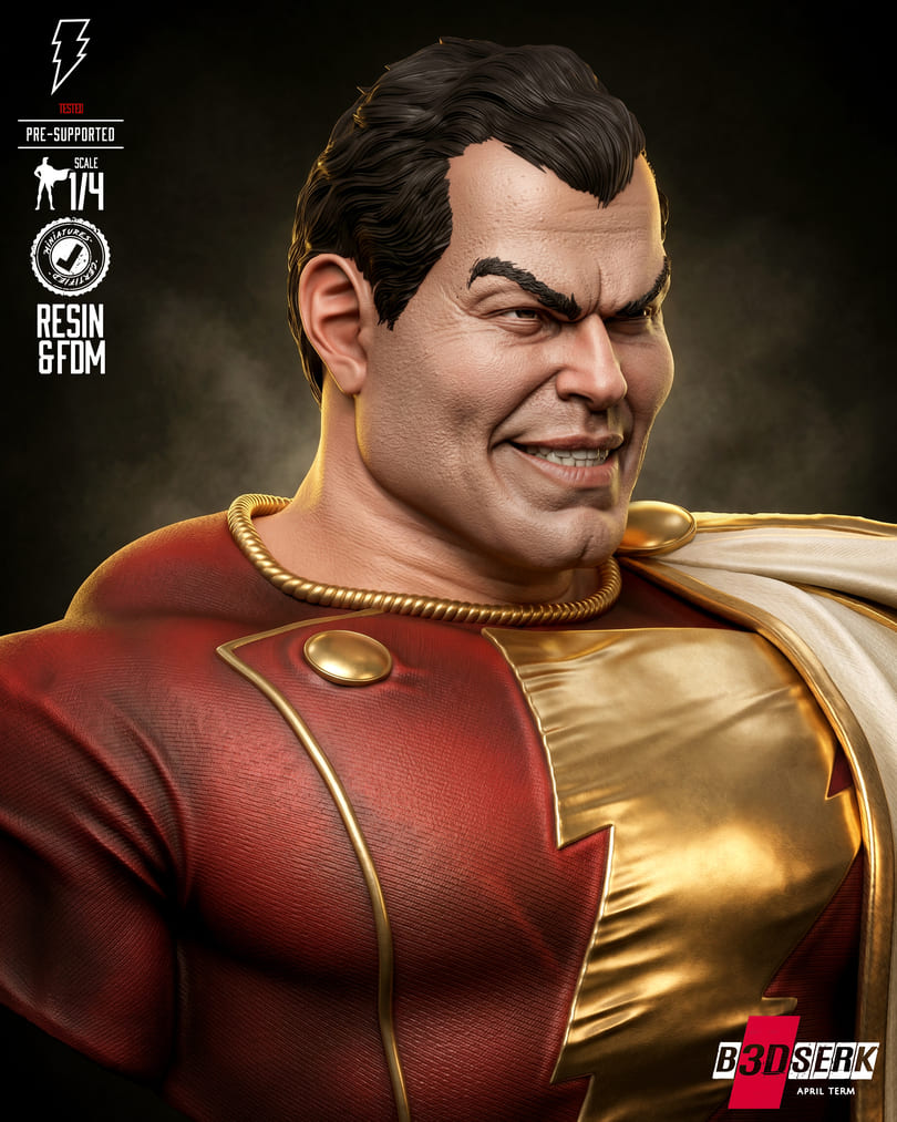 Shazam Sculpture and Bust Model Pack (2 Models) - Image 12