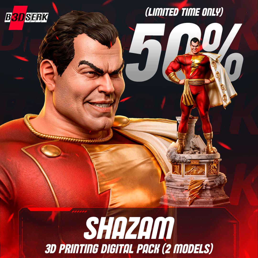 Shazam Sculpture and Bust Model Pack (2 Models) - Image 13