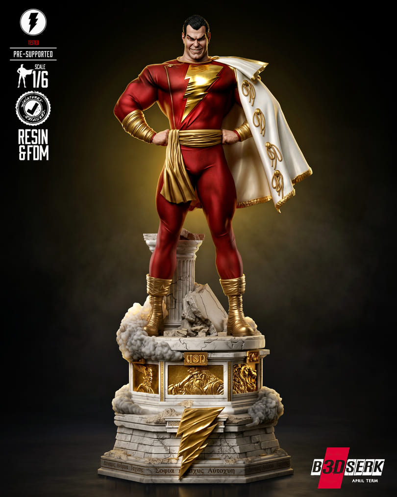 Shazam Sculpture and Bust Model Pack (2 Models) - Image 3