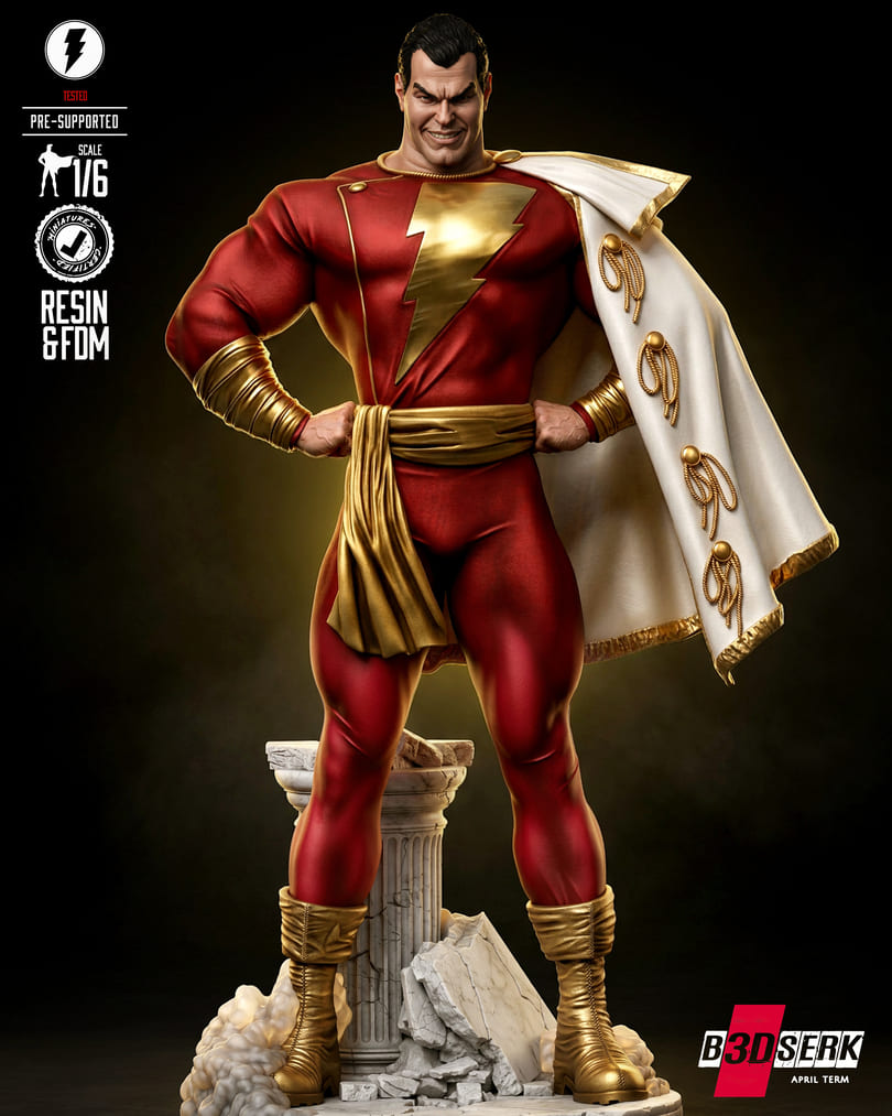 Shazam Sculpture and Bust Model Pack (2 Models) - Image 5