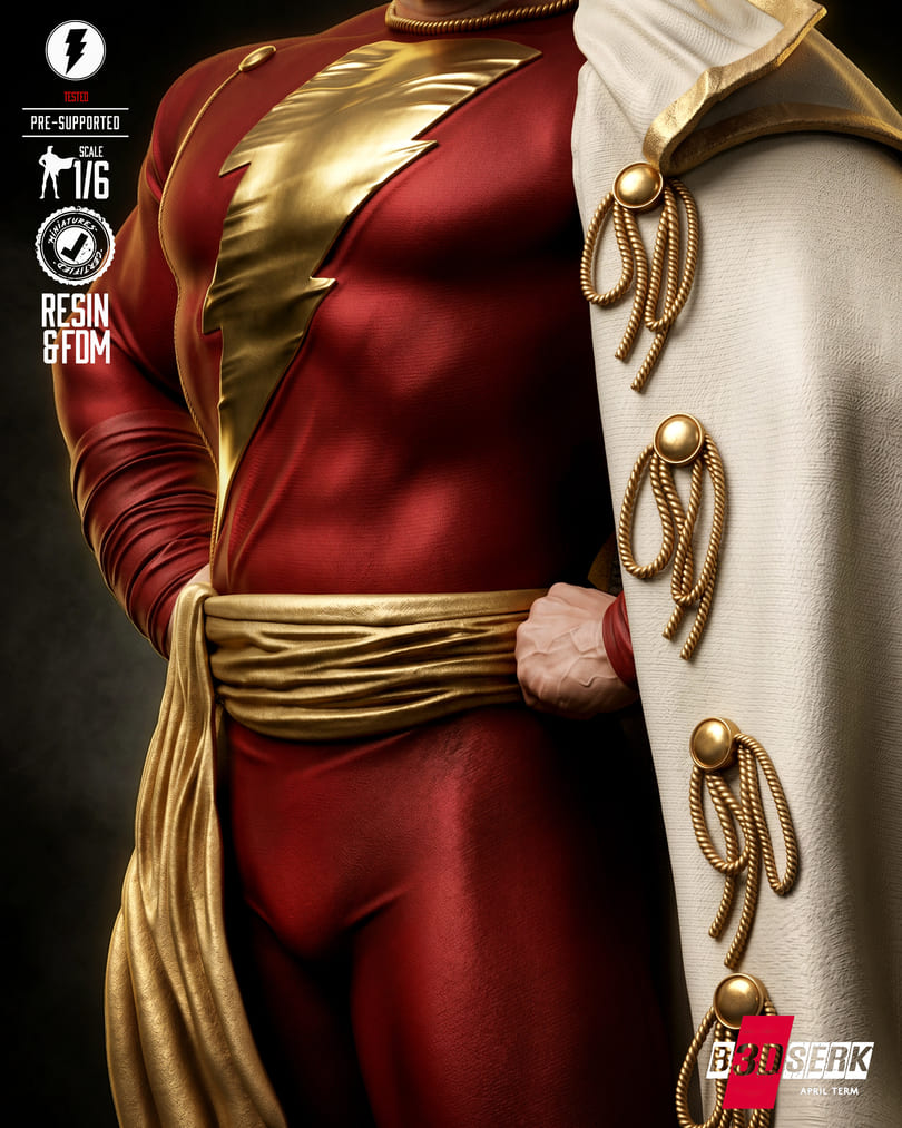 Shazam Sculpture and Bust Model Pack (2 Models) - Image 8