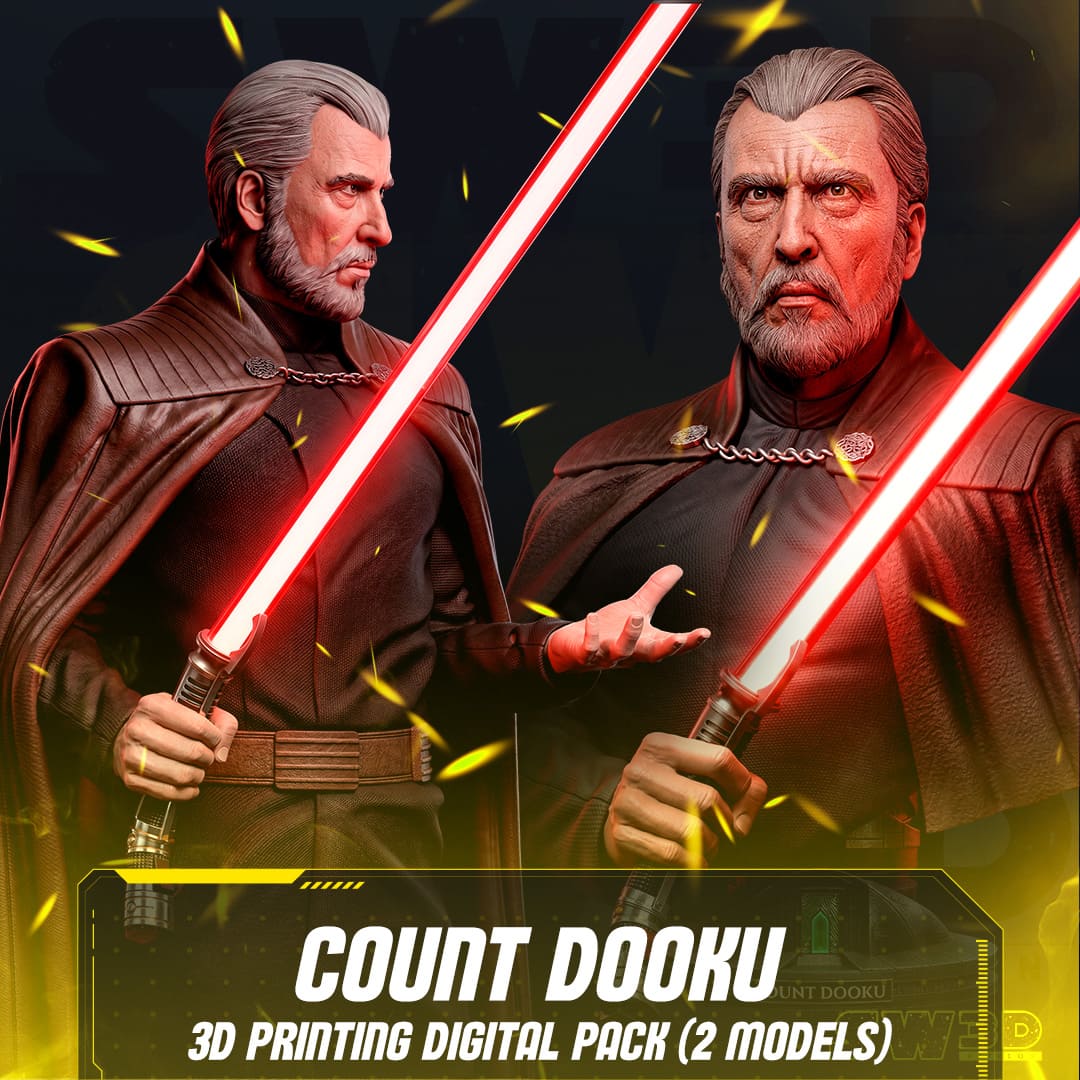 Count Dooku Sculpture and Bust Model Pack (2 Models)