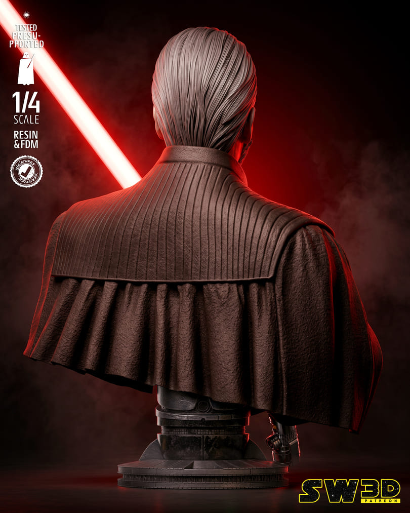 Count Dooku Sculpture and Bust Model Pack (2 Models) - Image 10