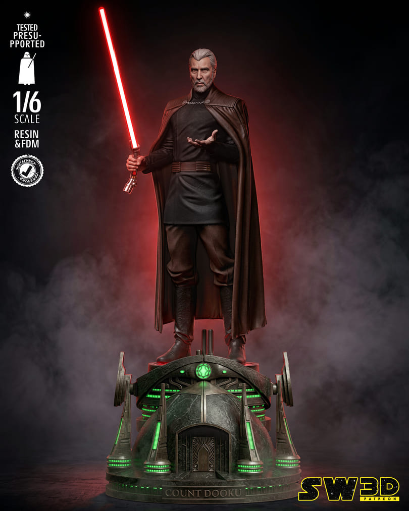 Count Dooku Sculpture and Bust Model Pack (2 Models) - Image 3